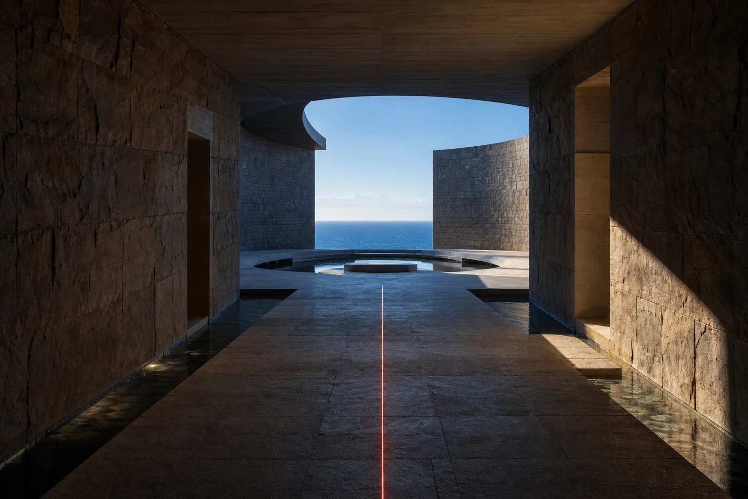 Scène architecturale immersive du projet conceptuel Horizon